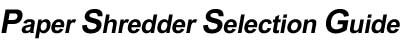 Paper Shredder Selection Guide